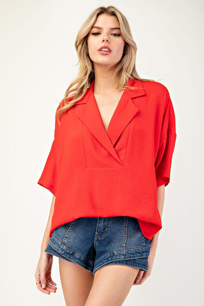 power play essential top | tomato