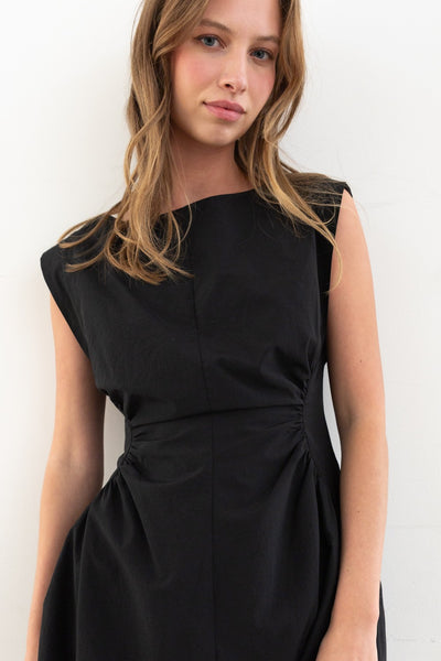 perfect fit cap sleeve mini dress | black