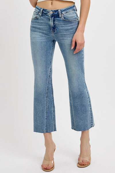 tucker mid-rise crop flare jeans | medium