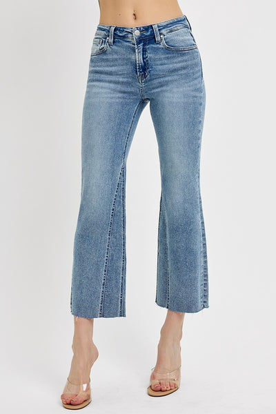 tucker mid-rise crop flare jeans | medium