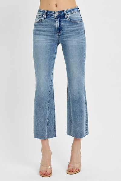 tucker mid-rise crop flare jeans | medium