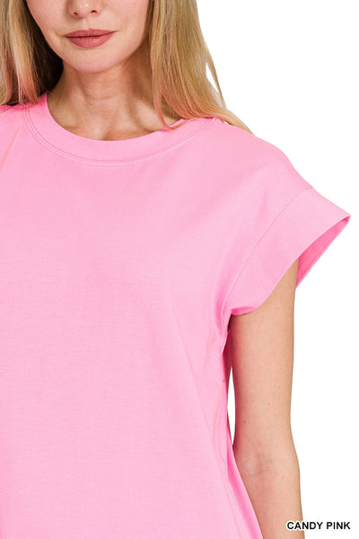 in good hands tshirt midi dress | candy pink