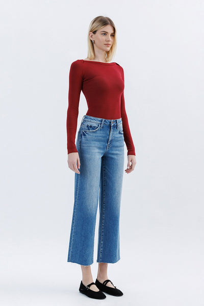 cohen high rise crop slim wide jeans | jubilation
