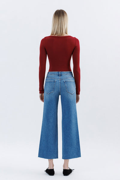 cohen high rise crop slim wide jeans | jubilation