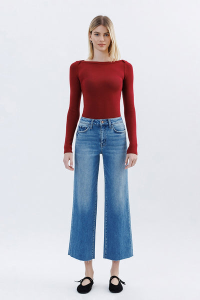 cohen high rise crop slim wide jeans | jubilation