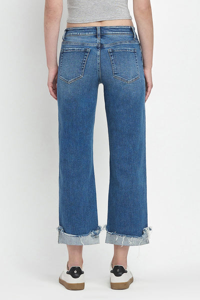 owen mid rise cuffed slim wide jeans | four season