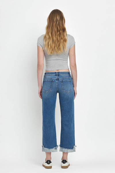 owen mid rise cuffed slim wide jeans | four season