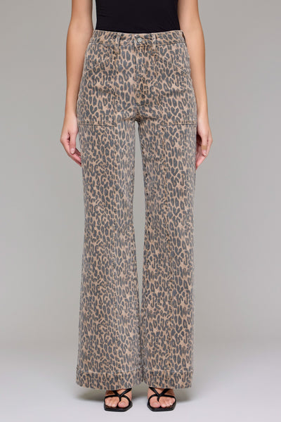 harrison high rise comfort wide leg jeans | leopard
