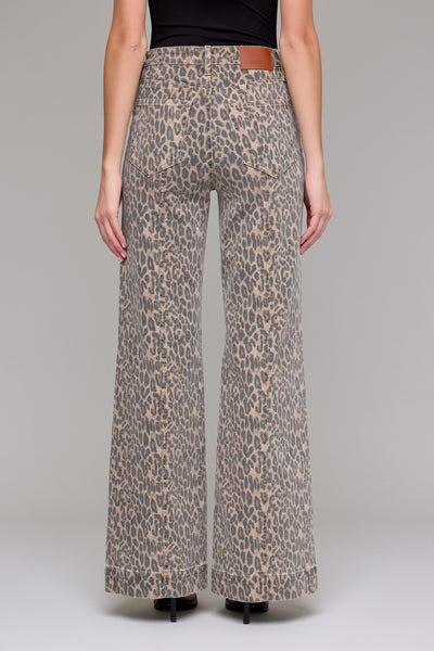 harrison high rise comfort wide leg jeans | leopard