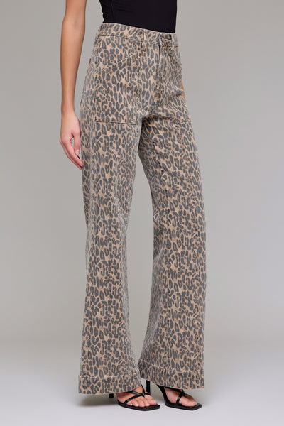 harrison high rise comfort wide leg jeans | leopard