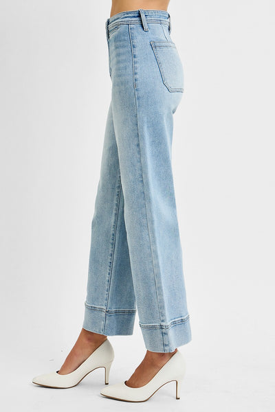 eden high rise cropped wide leg jeans | new light