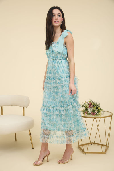 better late than never floral tiered maxi dress | sage