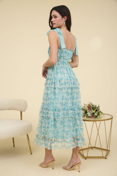 better late than never floral tiered maxi dress | sage