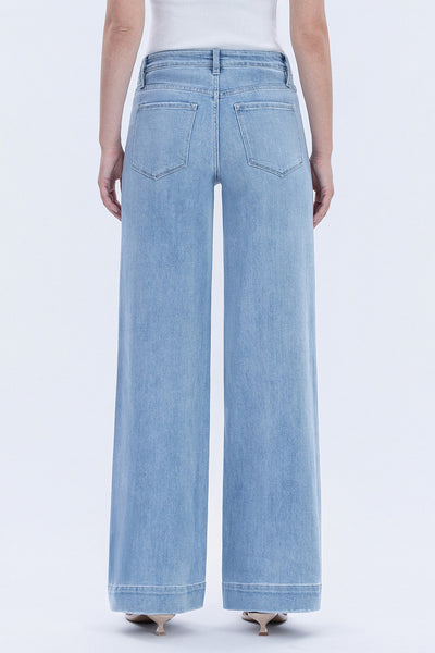 kenley high rise front patch pocket wide trouser jeans | dignity