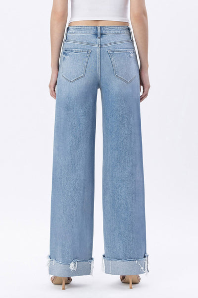 melrose high rise cuffed wide jeans | four walls