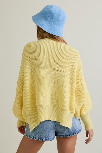 my kind of day knit sweater | lt yellow