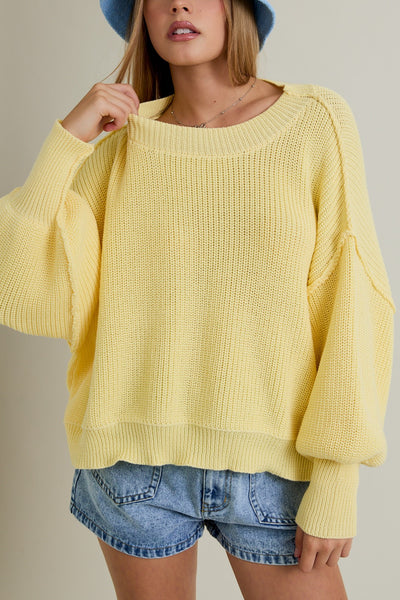 my kind of day knit sweater | lt yellow
