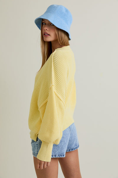my kind of day knit sweater | lt yellow