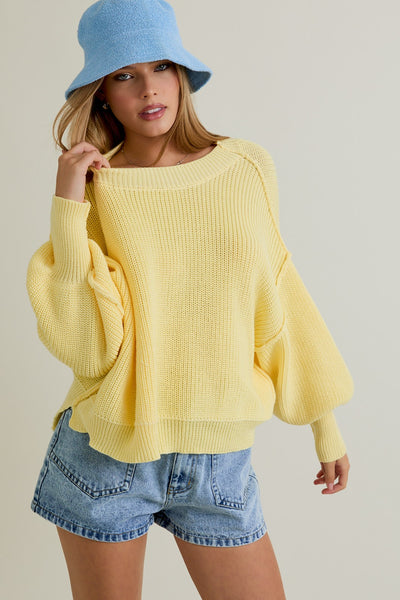 my kind of day knit sweater | lt yellow