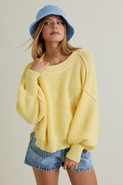 my kind of day knit sweater | lt yellow