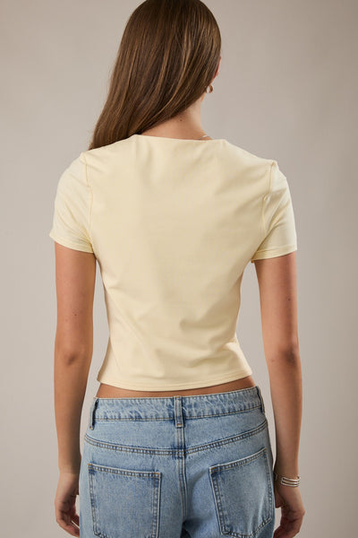 made to charm double lined short sleeve baby tee | lt yellow