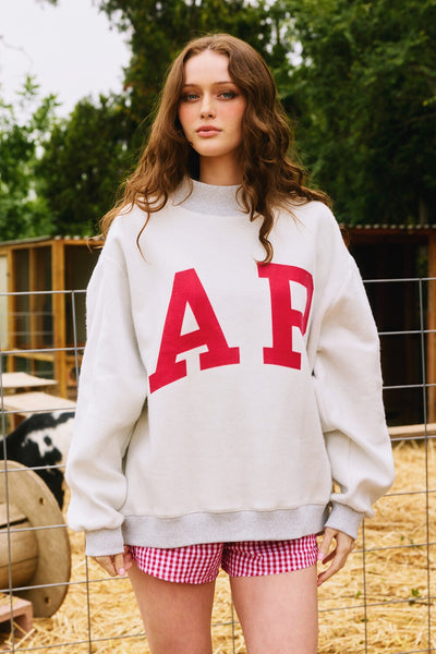 arkansas/AR reversible mock neck sweatshirt | heather grey