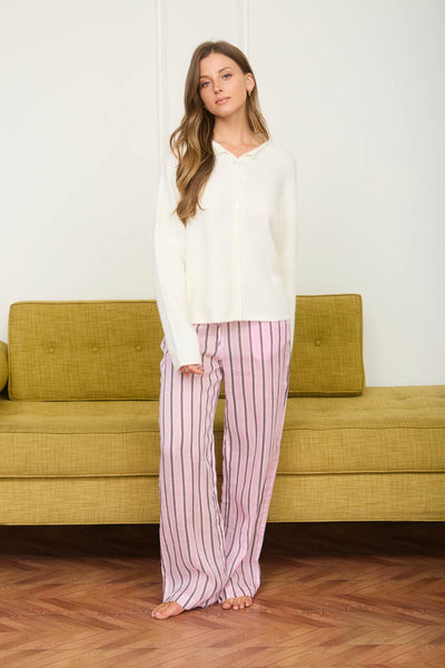 decked in delight button down knit cardigan | ivory