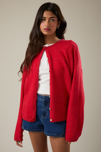 couldn't miss it plush cardigan | red