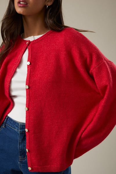 couldn't miss it plush cardigan | red
