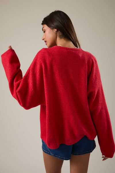 couldn't miss it plush cardigan | red