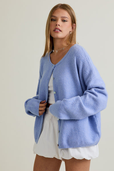 couldn't miss it plush cardigan | lt blue