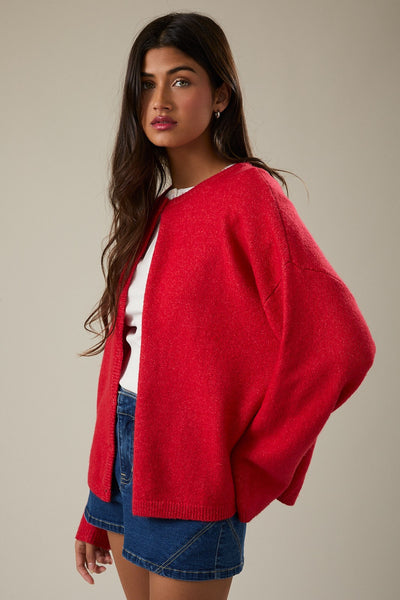 couldn't miss it plush cardigan | red