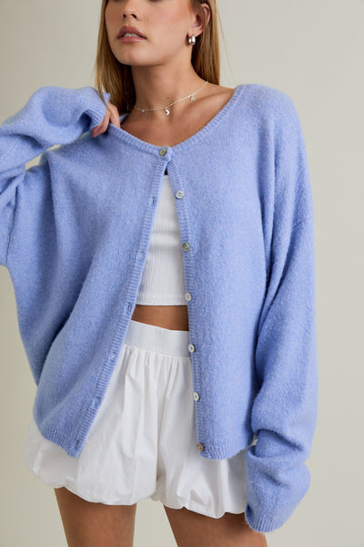 couldn't miss it plush cardigan | lt blue
