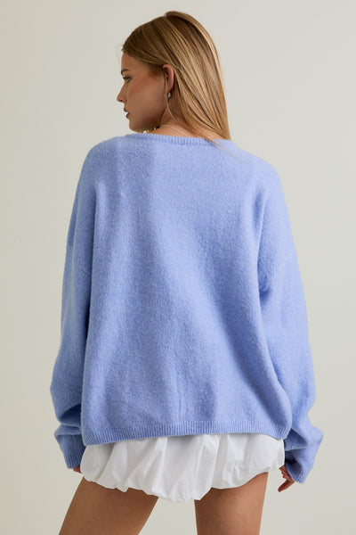 couldn't miss it plush cardigan | lt blue