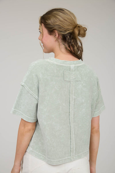 always in rotation washed ribbed tee | light olive