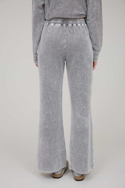 in no rush washed high waist lounge pants | charcoal