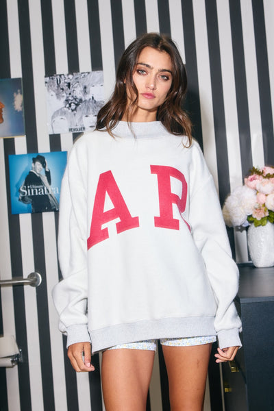 arkansas/AR reversible mock neck sweatshirt | heather grey