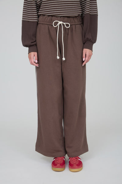 as promised fold over waist sweatpants | brown