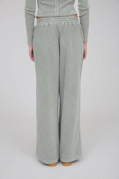 running the show washed wide leg lounge pants | olive