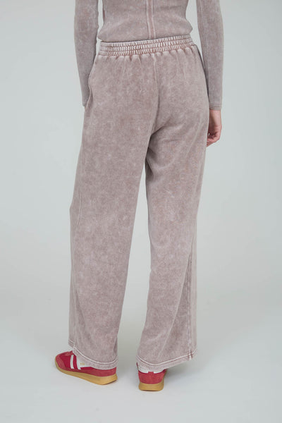 running the show washed wide leg lounge pants | cocoa
