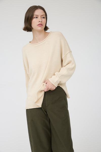 key element raw edge sweater | oatmeal