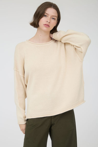 key element raw edge sweater | oatmeal