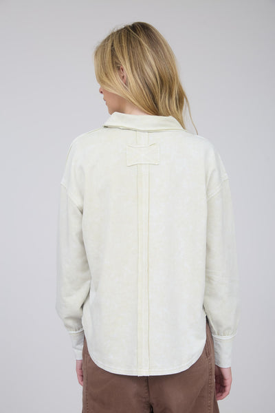 everything good washed polo knit top | oatmeal