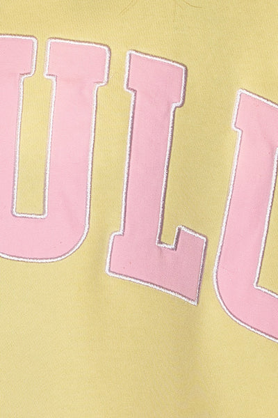 delulu embroidered mock neck | butter yellow