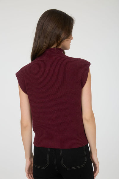 just a dream mock neck sweater | burgundy