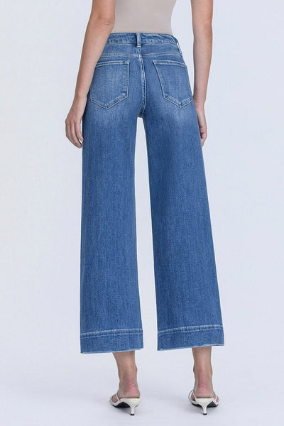 milo high rise crop wide trouser jeans | let it rain