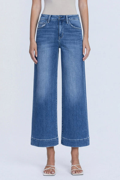 milo high rise crop wide trouser jeans | let it rain