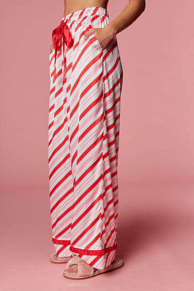 candy cane stripe pajama set | red + pink