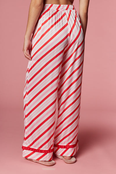 candy cane stripe pajama set | red + pink