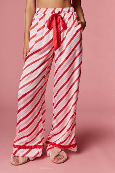 candy cane stripe pajama set | red + pink